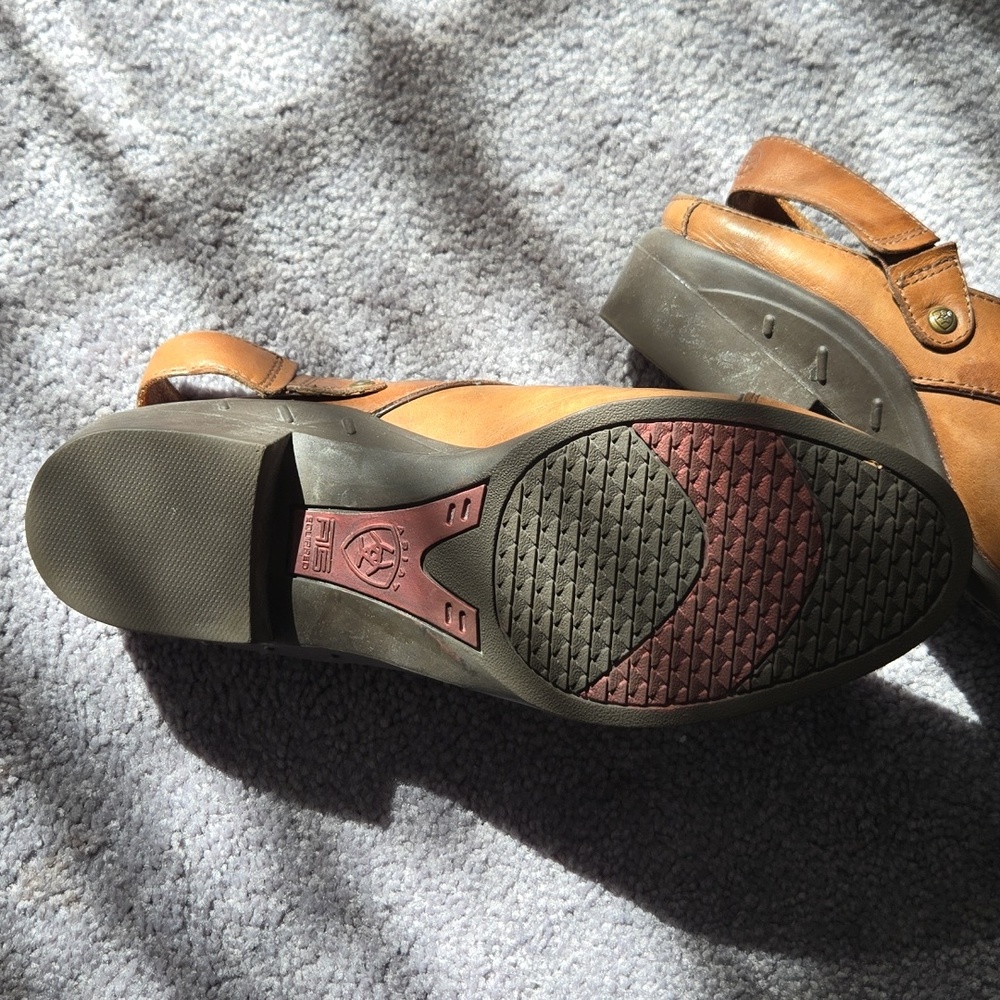 Women's Tan Leather Slingback Shoes - Picture 5 of 6